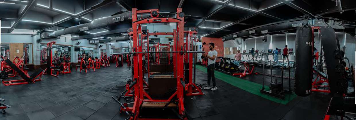 Wide view of Hustlers gym floor